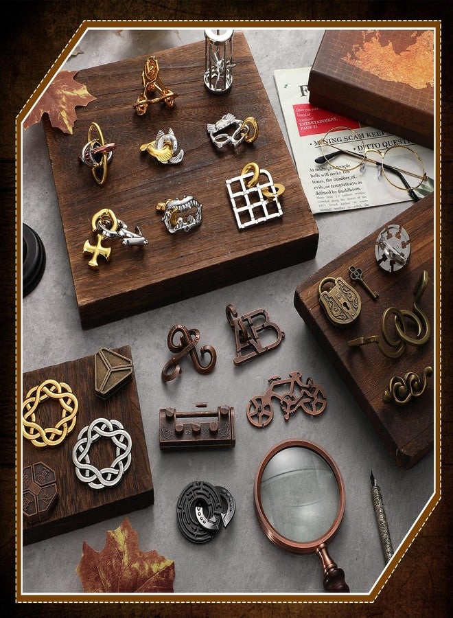 Yilloog 48 Pcs 3D Metal Puzzles Difficult Metal Brain Assortment for Adults Game Highly Hard Brain IQ Logic Test Disentanglement for Mind Challenge(Vivid Style) - Image 4